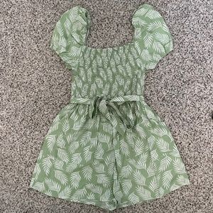 Light green palm romper